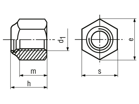 DIN 982 (samohamowna podwyższana) – metryczne / drobnozwojne